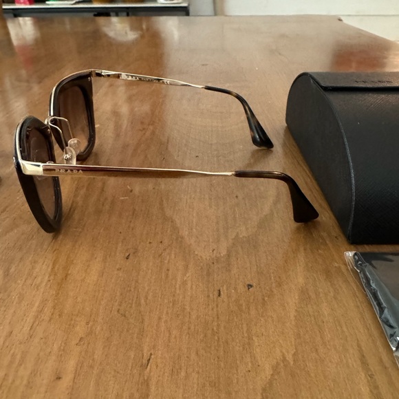 Prada Cat Eye Tortoise Metal Gold Frame Sunglasses - Picture 6 of 10